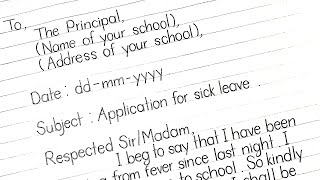 Sick Leave Application For Class 6 / Application for 6th Grade Student / inote