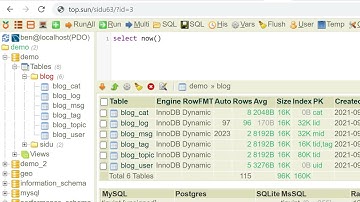 SIDU 6.3 - Database Admin Tool via web browser for MySQL PostgreSQL and SQLite