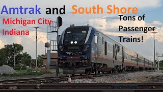 Passenger Trains Galore! Rush Hour at Michigan City Diamonds