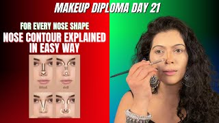 Nose Contour for Every Nose Shape 👃✨ Beginner to Pro Guide| ONLINE MAKEUP DIPLOMA DAY 21 | PRATIBHA