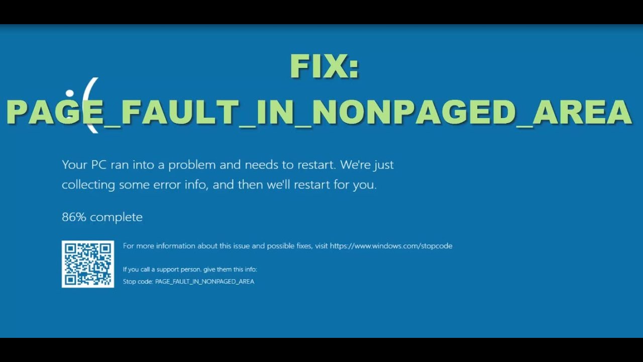 Ошибка page in nonpaged area. Page Fault in NONPAGED area. Page Fault in NONPAGED area Windows. Экран смерти Page_Fault_in_NONPAGED_area. Синий экран Page Fault in NONPAGED area Windows 10.