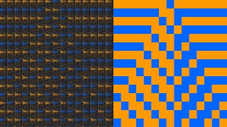 19-State Universal Cellular-Automaton (left) simulating all the Elementary Cellular-Automata (right)