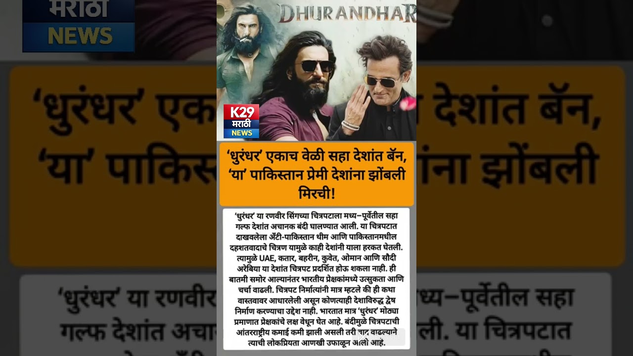 "धुरंधर 6 देशांत बॅन ! काय आहे  कारण?"