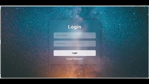 How to Create a Transparent Login Page in HTML & CSS (No JavaScript).