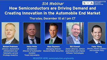 SIA Webinar: How Semiconductors are Driving Demand and Creating Innovation in the Auto End Market