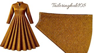 2 मीटर में Full घेर cutting / Long Umbrella Frock Cutting And Stitching