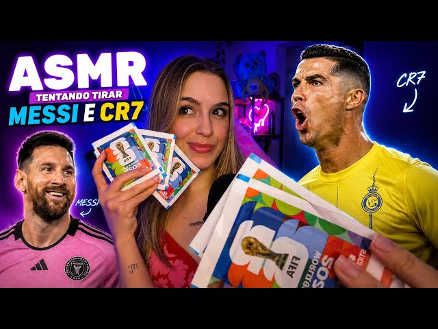    ASMR ABRINDO FIGURINHAS DA COPA EM BUSCA DO MESSI E CR7 🇦🇷🇵🇹