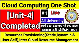 Cloud Computing Aktu Unit 4 | Resource Provisioning & its method| Inter cloud resource management #1