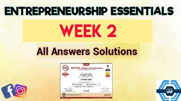 Entrepreneurship Essentials | Week 2 Quiz Answer Assignment Solution 2022 | NPTEL | SWAYAM 2022