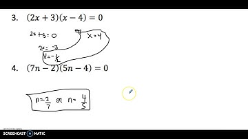 9.4 Factoring to Solve Quadratic Equations