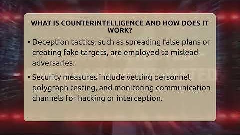 What Is Counterintelligence And How Does It Work? - Tactical Warfare Experts