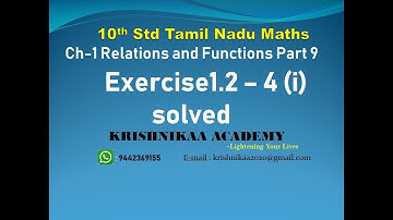 10th Std TN Maths Ch-1 Exercise 1.2 -4(i) Solved, An Arrow Diagram, A Graph, Set Roster Form