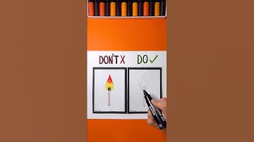 How to Draw a Realistic Burning Match! 🔥✨🤔 #art #tutorial #fire #drawing
