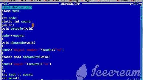 to design a class having static member function named show count