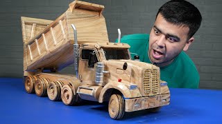 Model Truck  Kenworth w900bx Series Dump Truck Out of Wood