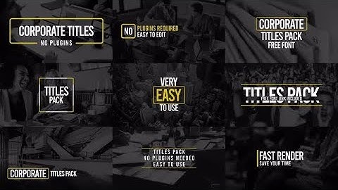 Corporate Titles Pack V4 Motion Graphics Templates