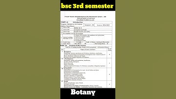 bsc 3rd semester botany syllabus 2025 - 2026 ,knowledge adda bsc botany