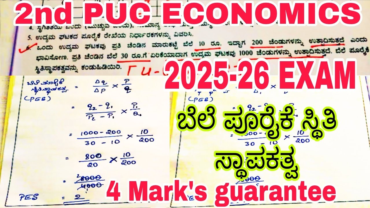 2nd PUC ECONOMICS 🔥 ಪರಿಪೂರ್ಣ ಪೈಪೋಟಿಯಲ್ಲಿ ಉದ್ಯಮ ಘಟಕದ ಸಿದ್ಧಾಂತ ಅಧ್ಯಾಯದ 4 ಅಂಕದ ಬಹು ಮುಖ್ಯ ಪ್ರಶ್ನೆ EXAM 