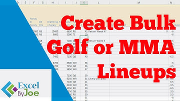 Create bulk golf or MMA daily fantasy lineups through Spreadsheets