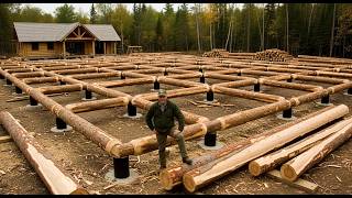This man built a massive log cabin in the forest with his own hands in just one year!