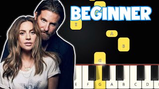 Shallow - Lady Gaga & Bradley Cooper | Beginner Piano Tutorial | Easy Piano chords