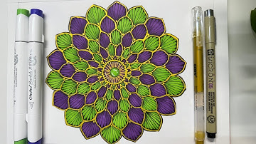 Colorful flower mandala art drawing tutorial | A step by step guide for drawing beautiful mandala