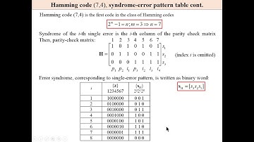 Hamming codes Pt  1, regular code