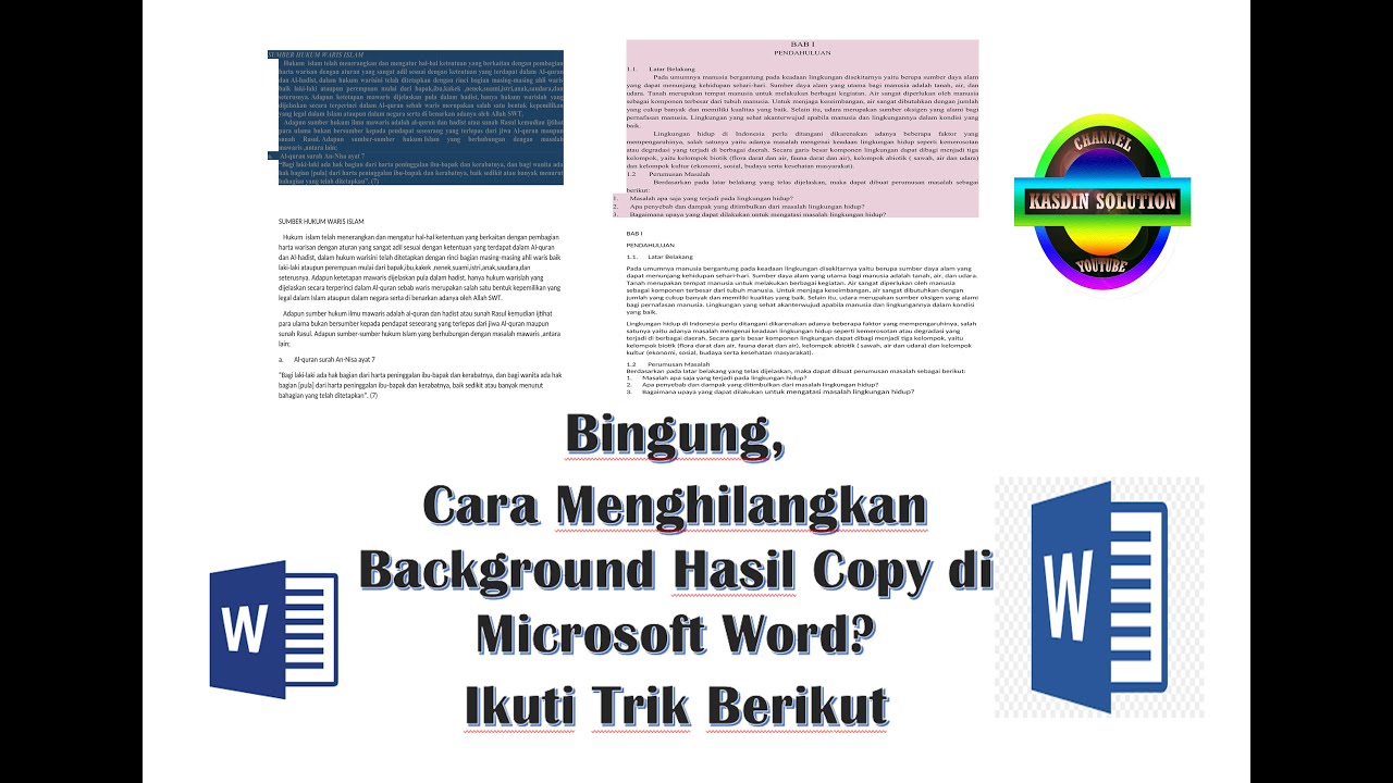 Cara Menghilangkan Background Hasil Copy di Microsoft Word