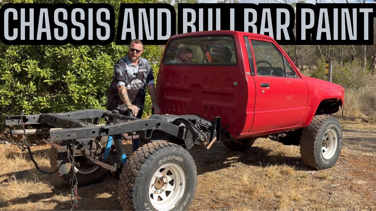 1984 TOYOTA HILUX PROJECT GETS NEW CHASSIS AND BULL BAR PAINT YouTube