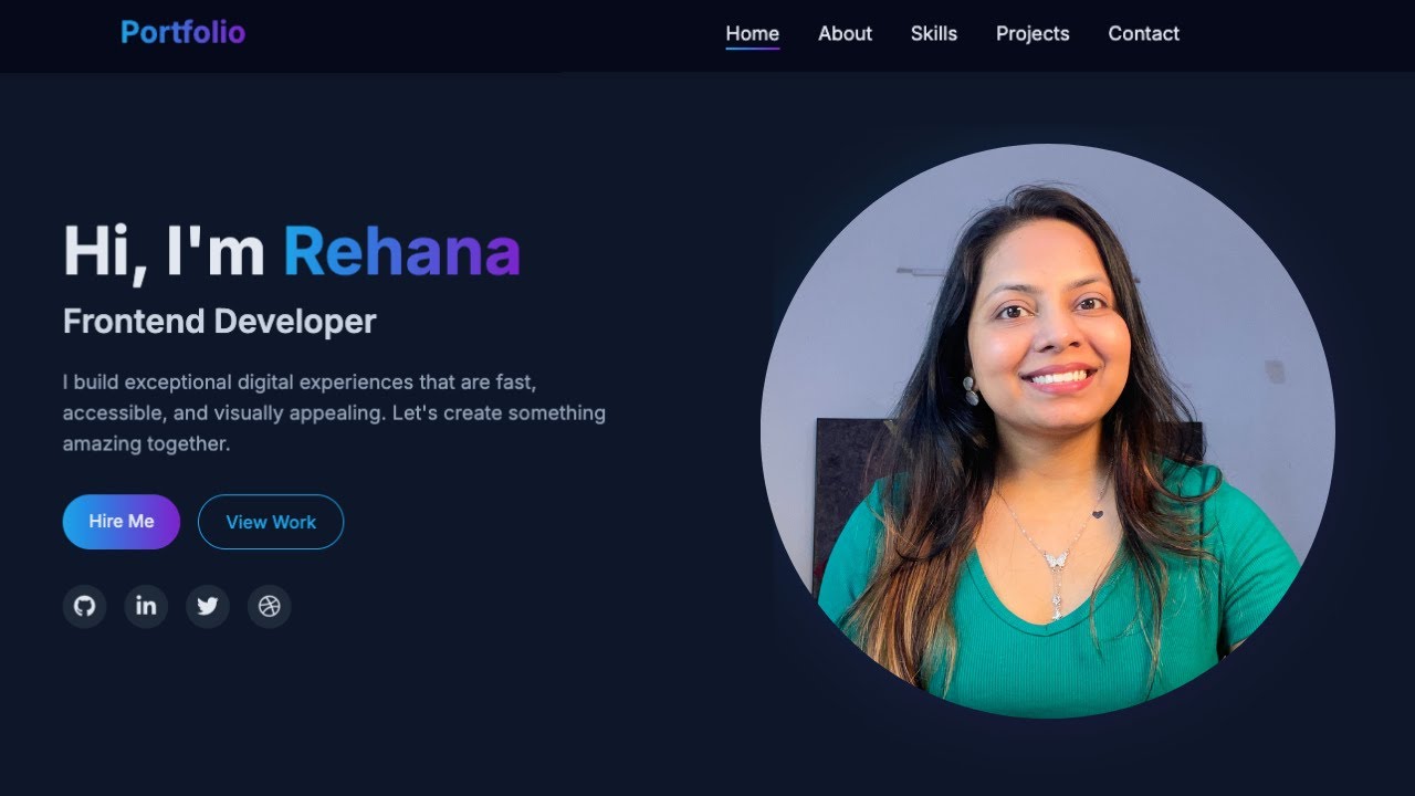 Build a Complete Responsive Personal Portfolio Website using HTML, CSS ...