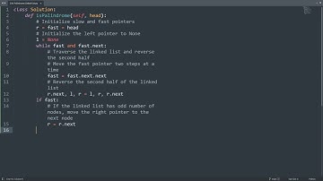 Leetcode 234. Palindrome Linked List in Python | Python Leetcode | Python Coding Tutorial | ASMR