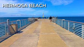 Hermosa Beach Strand Walk 🇺🇸 Coastal Flow Through Sunny California | 4K 60FPS