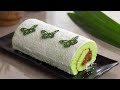 Pandan Roll Cake | Bolu Gulung Klepon