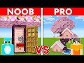 Noob vs pro cherry blossom tree house build challenge in minecraft