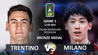 Bronze Medal Matches of Italian Volleyball SuperLega 2023/2024 | Trentino vs Milano