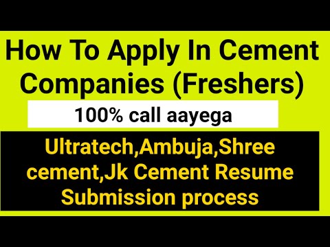How To Apply For Freshers Job In Cement Companies|Ultratech,Ambuja,Shree ,JK Cement Jobs, Apply Now