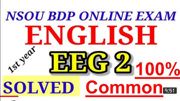 NSOU BDP | EEG-02 | final exam questions answers | ee2 questions answers | bdp eeg2 final exam ans |