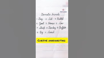 Domestic animals in cursive handwriting#shorts #cursivehandwriting