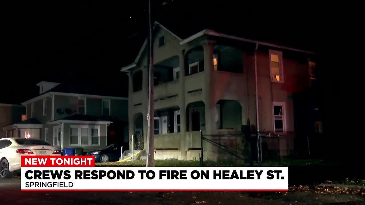 Crews battle fire on Healey Street in Springfield - YouTube