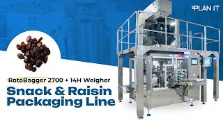 Snack & Raisin Packaging Line RotoBagger 2700 Premade Pouch + 14H Weigher | PLAN IT