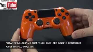 "Orange Black Soft Touch Back" PS4 Custom Button Remapped Controller for PRO-Gaming by Gimika.com screenshot 5