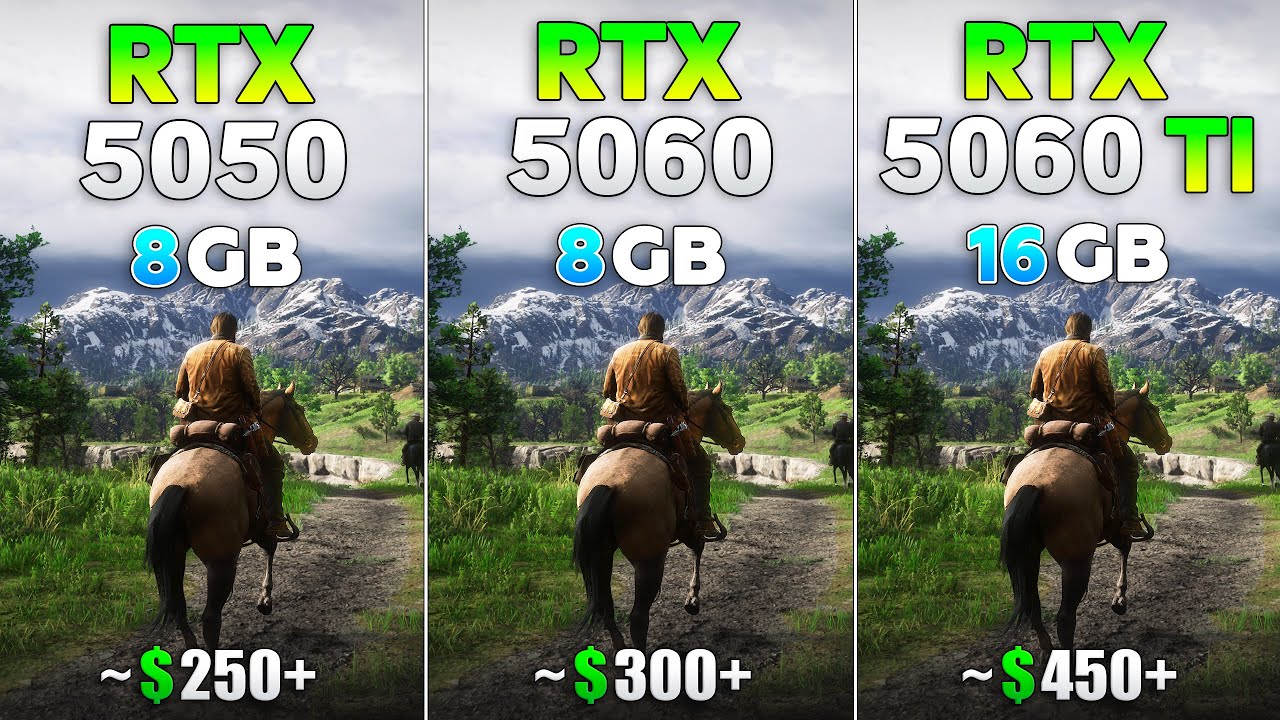 RTX 5050 vs RTX 5060 vs RTX 5060 Ti - Test in 10 Games