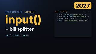 Python input() & Type Conversion: Build a Bill Splitter (2027)