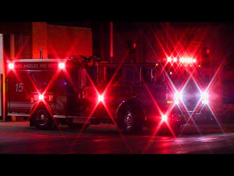 LAFD Engine 15 Responding from Station 58