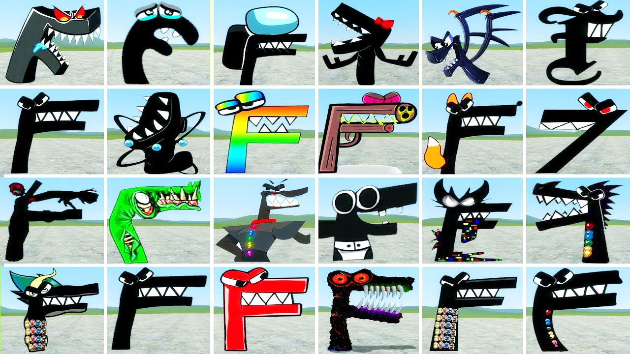 Alphabet Lore but F TOOK OVER THE OTHER LETTERS | ANIMATION COMPARISON ...