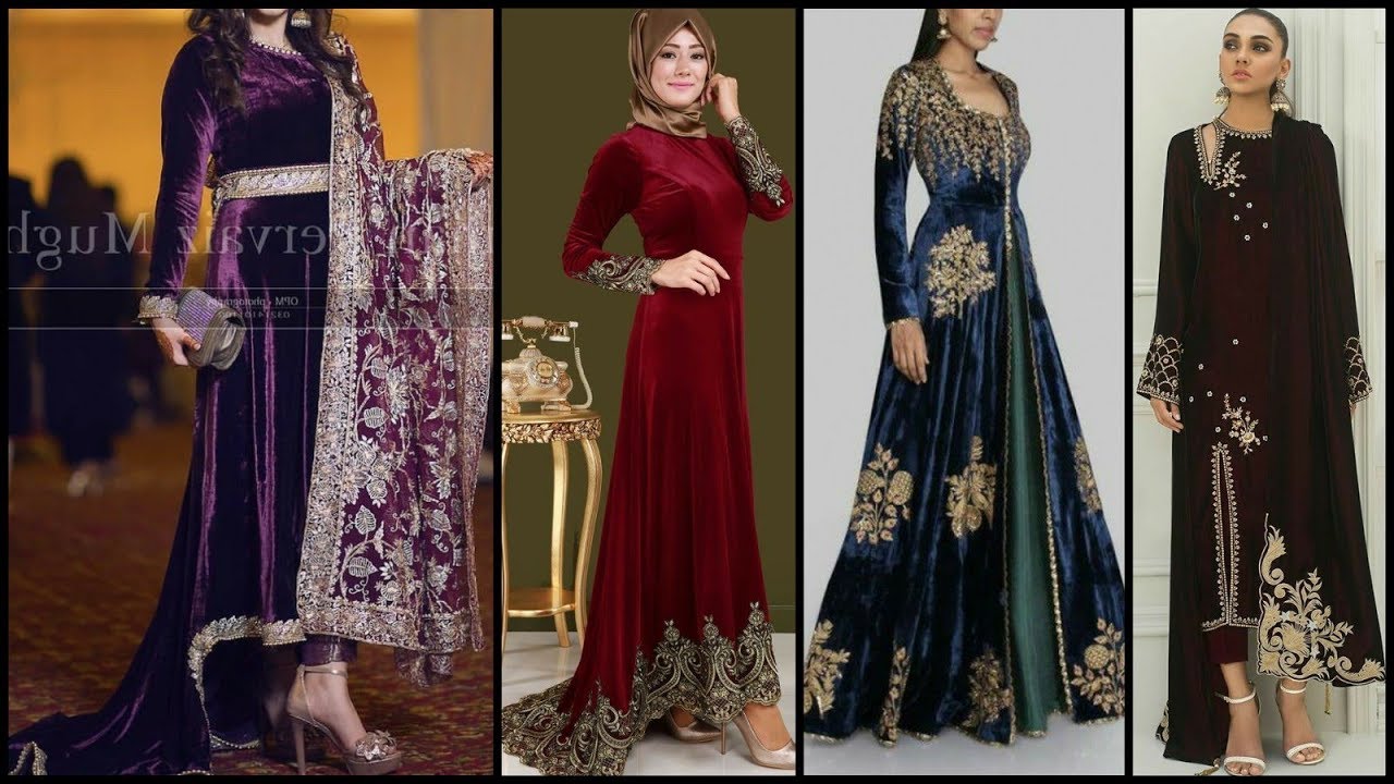 Blue Velvet Embroidery Anarkali Kurti Long Gown Set Designer - Etsy | Black gown  dress, Anarkali kurti, Wedding anarkali dress