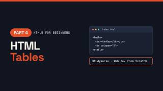 HTML5 for Beginners: Tables Explained | Part 4