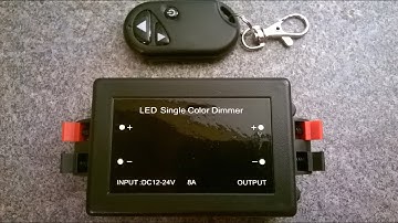Remote controlled 12-24 volt 8 amp  Dimmer powered by the input .