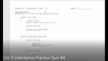 JAVA - Lesson #131 - APCSA - CH 9 Inheritance Practice Quiz #4