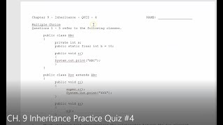 JAVA - Lesson #131 - APCSA - CH 9 Inheritance Practice Quiz #4